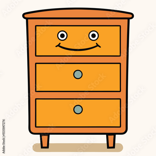 wooden chest of drawers isolated
