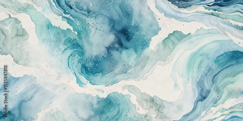 Blue ocean wave background. Blue and white water ocean background.

