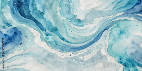 Silver and blue wavy sea ocean marble texture background.

