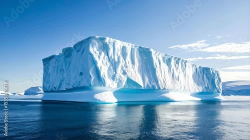 Wallpaper Mural Dramatic tabular iceberg floats in the Antarctic ocean under clear blue sky on a bright sunny day, global warming concept Torontodigital.ca