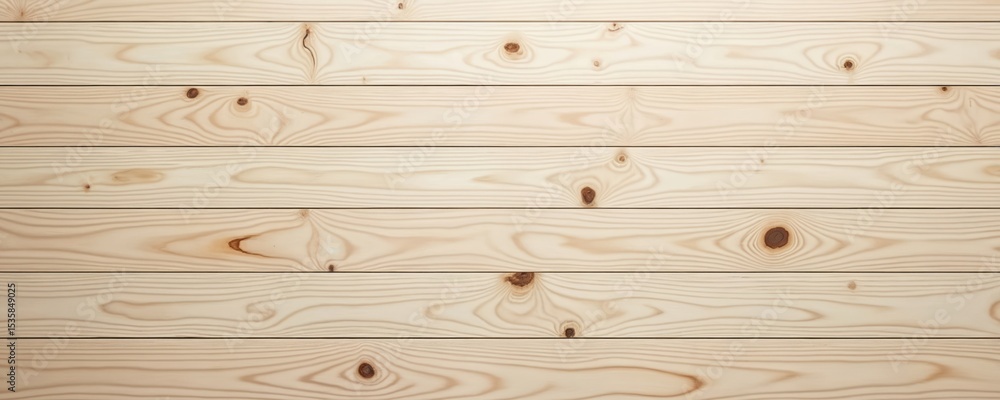 Naklejka premium Light wooden boards background. Natural wood texture with empty space. Horizontal planks, perfect for design projects. Modern clean, aesthetic design. Eco friendly materials.
