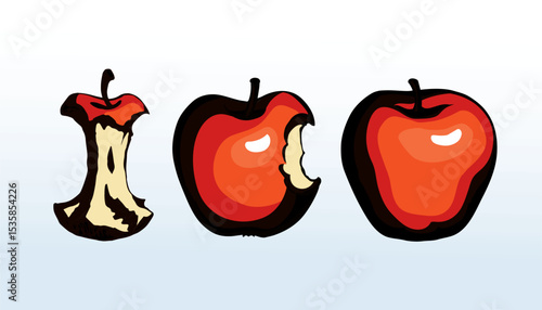 Stub from Apple. Vector drawing