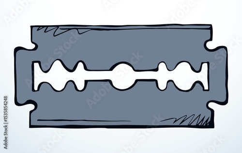 Sharp steel blade. Vector drawing