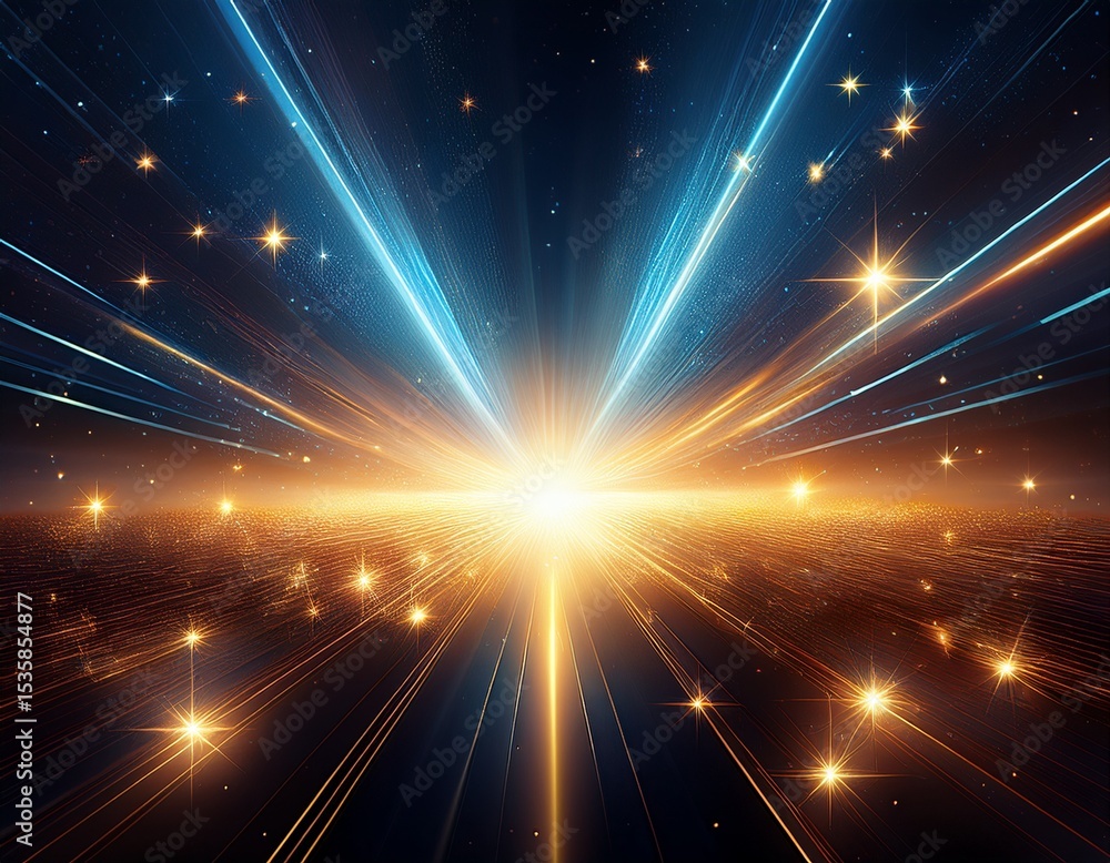 Fototapeta premium transparent glowing starlight burst with sparkle effect