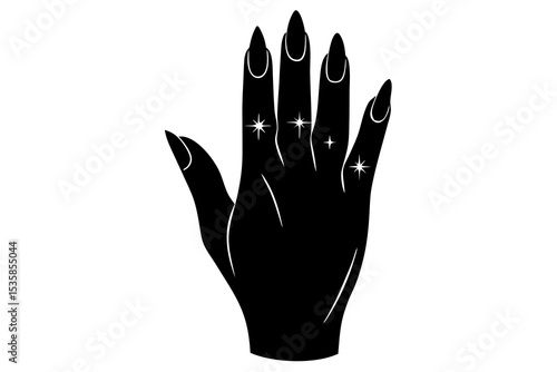 Hand with Polished Nails: Elegant Manicure, Beauty & Nail Care Inspiration