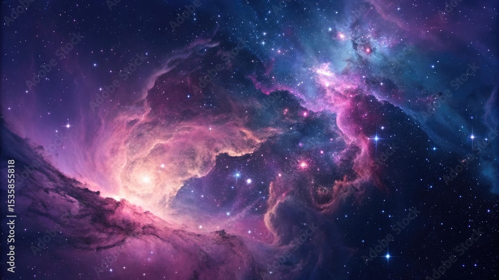 Obraz premium Cosmic nebula stellar cloudscape deep space exploration