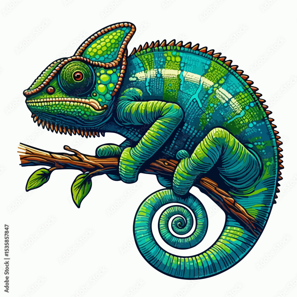 Obraz premium Chameleon Silhouette, Chameleon vector 