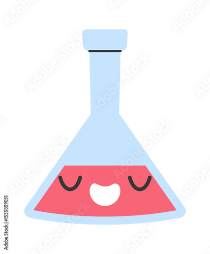 Cute comical flask cartoon character