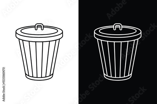 Waste-basket icon isolated vector icon illustration on white background.