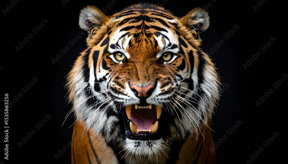 Fototapeta premium Tiger's fierce face close-up