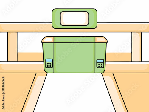 Self checkout kiosk, pastel colors, for grocery stores