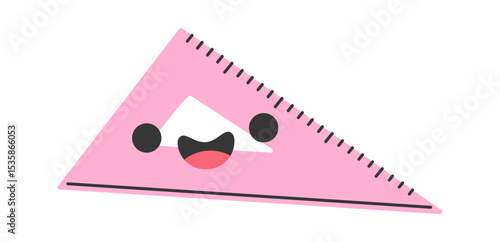 Triangle ruler cute cartoon character
