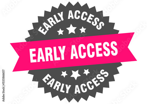 early access. early access round pink label isolated on transparent background