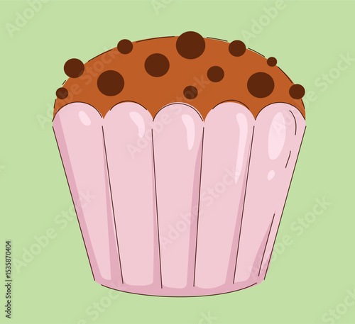 A truly Delicious Cupcake meticulously crafted with delightful Chocolate Chips throughout it