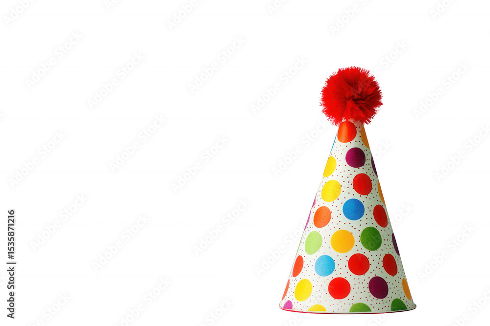 Colorful Polka Dot Party Hat isolated on a transparent background Colorful Polka Dot Party Hat isolated on a transparent background