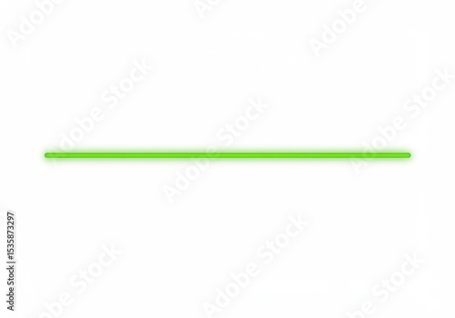 A simple image of a neon green line against a stark white background plain