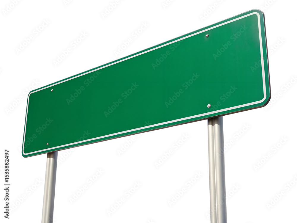 Blank Green Road Sign:A blank green road sign against a backdrop offering endless possibilities for direction and guidance Blank Green Road Sign:A blank green road sign against a backdrop offering endless possibilities for direction and guidance