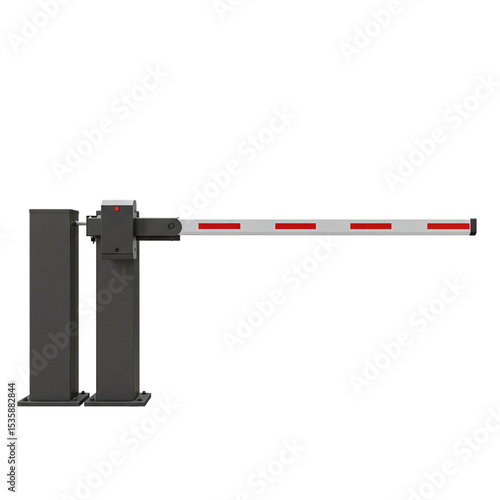Boom barrier isolated on white background