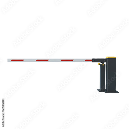 Boom barrier isolated on white background