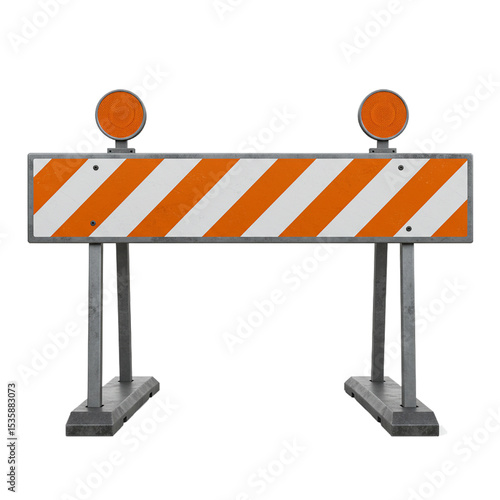 Road barrier isolated on white background