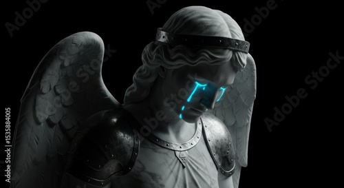 Luminous Blue Angel Weeping