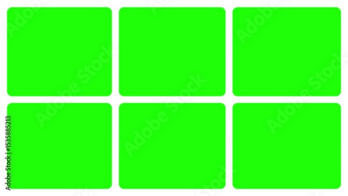 collage or grid green screen 4k animation Native Design elements, Simple bento grid UI layout design. trendy Geometry Futuristic grid animation