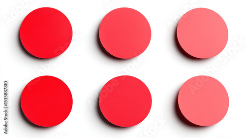 Free Download Collection of blank red circular adhesive labels on a white background, perfect for marking or categorization - GFXLoad