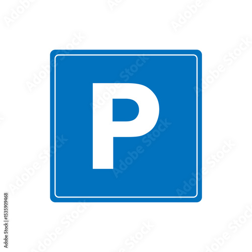 parking sign on blue background