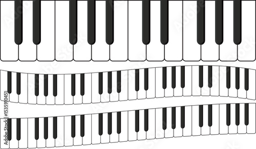 色んな角度の立体的な鍵盤のセット
