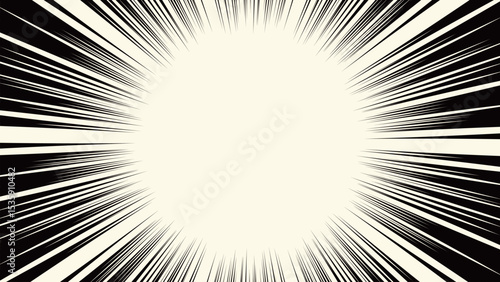 黄色系の集中線。驚きを表すデザイン。