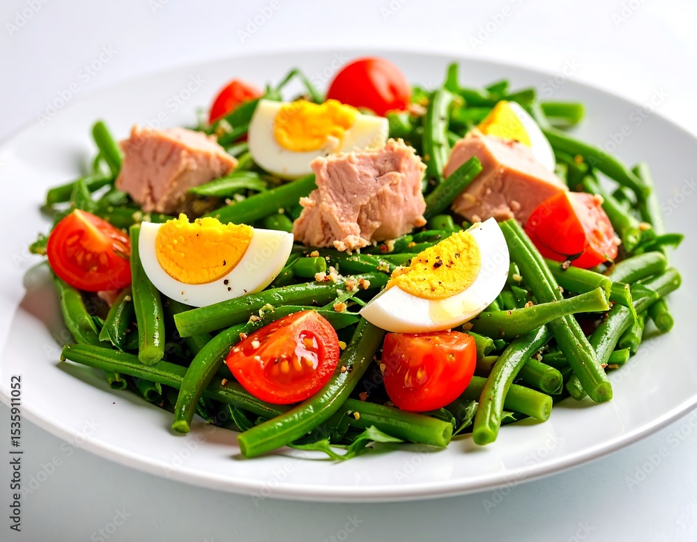 Fresh green bean salad with tuna and eggs Fresh green bean salad with tuna and eggs
