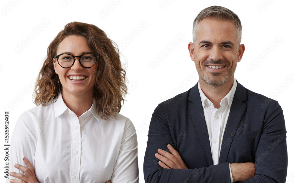 Confident business people portrait smiling happy team man work on transparent background Confident business people portrait smiling happy team man work on transparent background