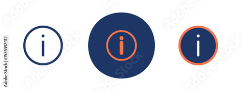 set of colored pixel perfect Info icon 3, 1 silhouette, 1 unexpanded, Square information icon ideal for tooltips, FAQs, and support menus.