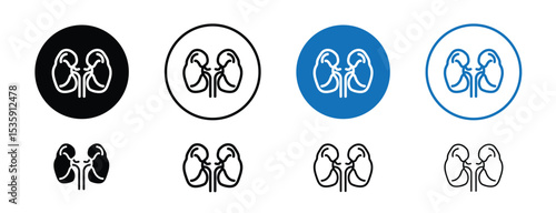 set of colored pixel perfect Kidney icon 2, 1 silhouette, 1 unexpanded, Dual kidney icon for nephrology and healthcare illustrations.