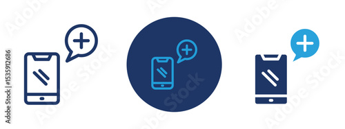 set of colored pixel perfect Medical Calling icon 1, 1 silhouette, 1 unexpanded, Smartphone with a medical cross symbol, denoting emergency medical call.