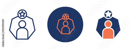 set of colored pixel perfect Satisfaction icon 3, 1 silhouette, 1 unexpanded, Star rating icon for satisfaction and service quality.