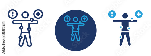 set of colored pixel perfect Symptoms icon 1, 1 silhouette, 1 unexpanded, Sick person icon with fever and symptoms.