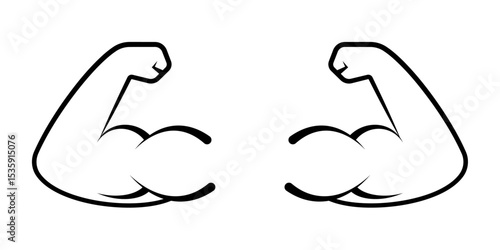 Vector line icon related to arm muscle. Perfect Line. Editable Stroke.