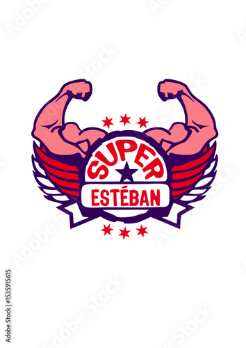 esteban super logo muscle bras prenom
