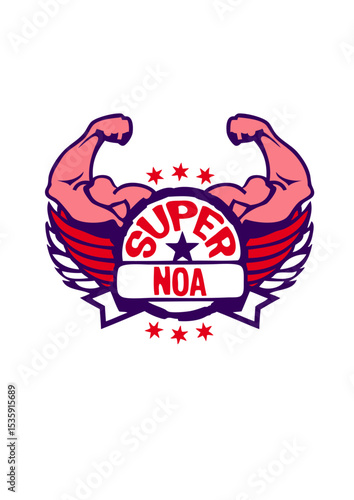 noa super logo muscle bras prenom