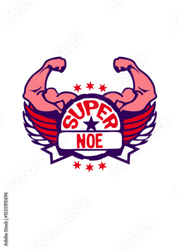 noe super logo muscle bras prenom