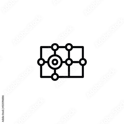 Smart Grid Network Monochrome Icon