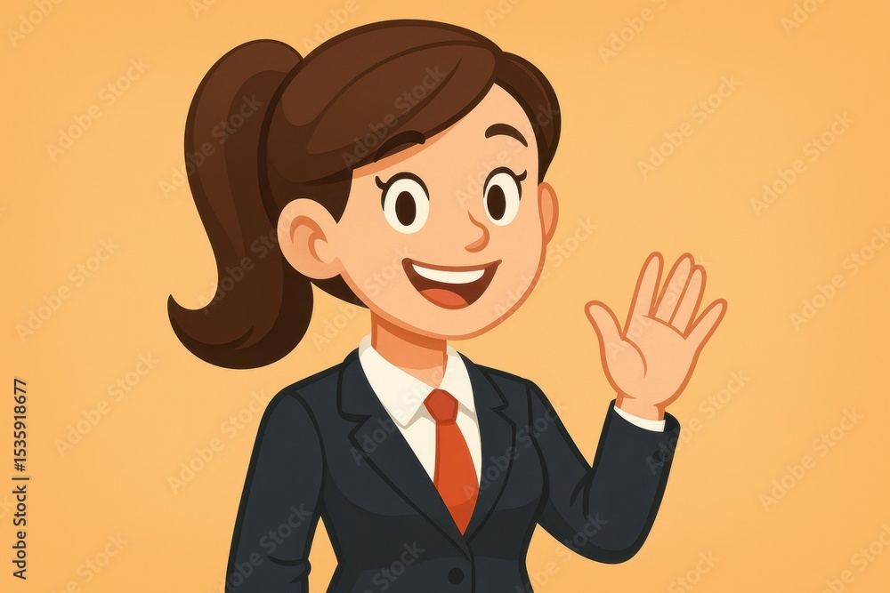 Friendly 3D animated female character with crossed arms displaying confidence and approachability Friendly 3D animated female character with crossed arms displaying confidence and approachability