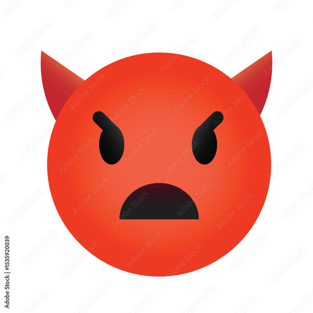 Devil angry emoji face with horns illustration Devil angry emoji face with horns illustration