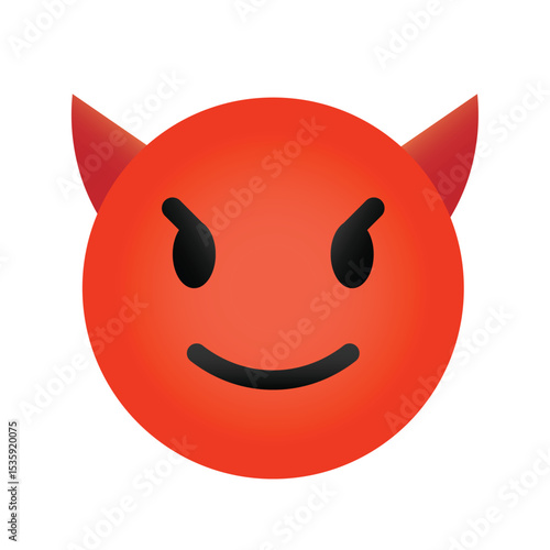 Smiling devil emoji with horns and mischievous expression