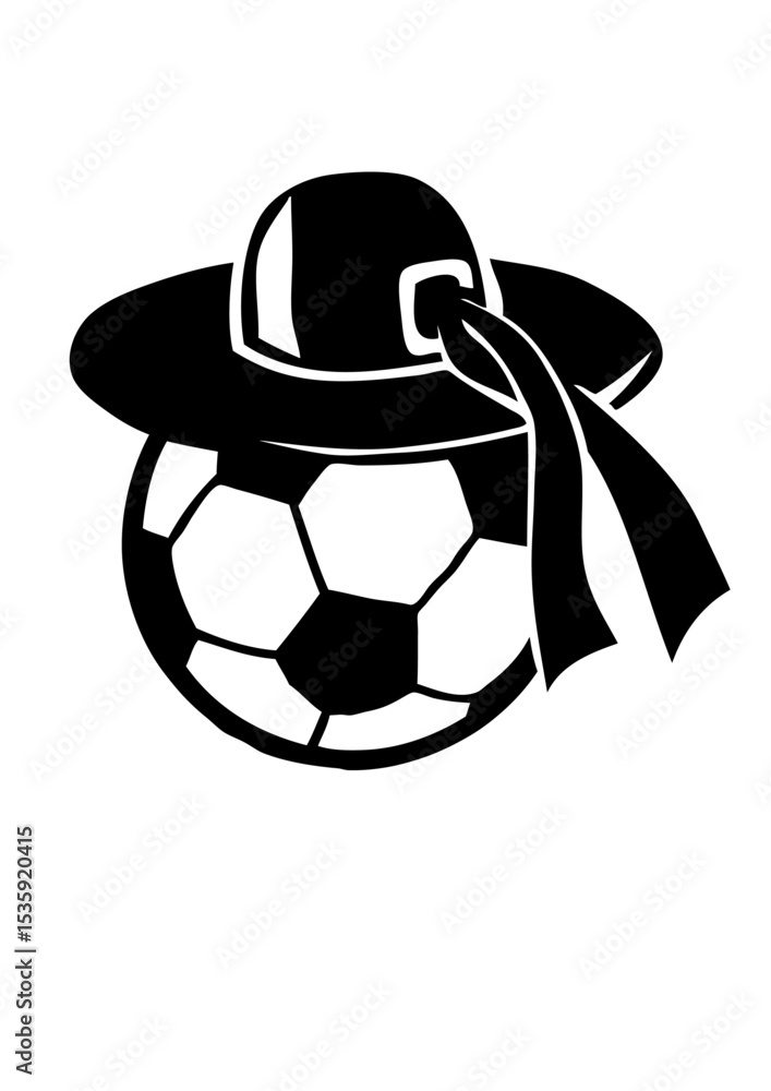 Obraz premium ballon football chapeau breton