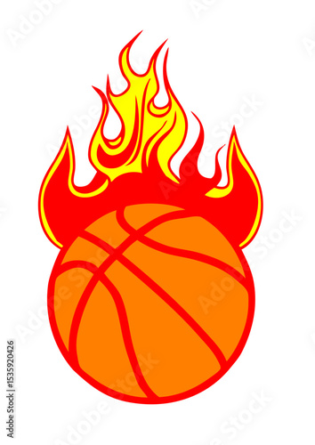 basketball flamme flame feu boule