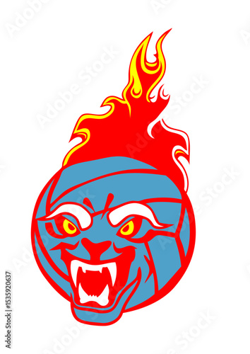 volleyball waterpolo face cartoon flamme gueule dessin balle