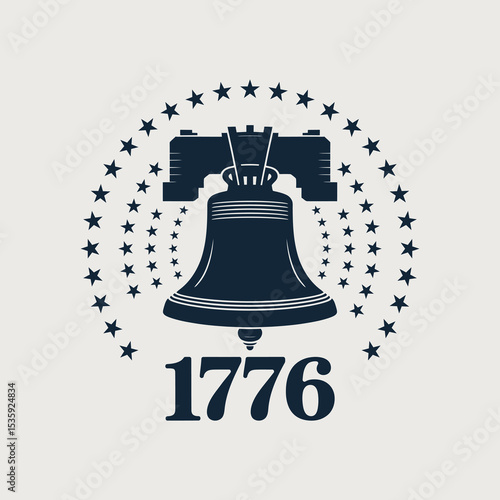 Liberty bell 1776 american independence graphic