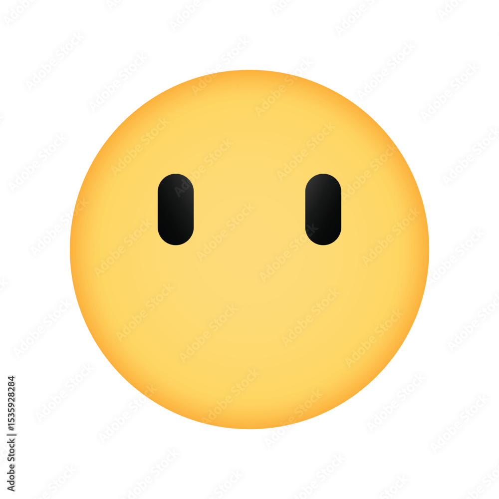 Fototapeta premium Blank face emoji with no mouth